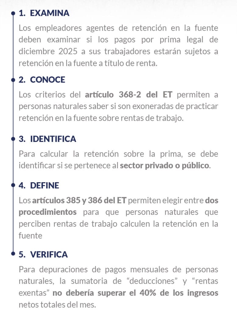 tips para calcular retención en la fuente por prima de servicios